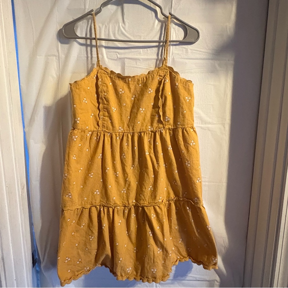 Aeropostale Sundress Sz Medium Floral Tiered Babydoll Cottagecore Marigold